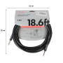 Кабель инструментальный FENDER CABLE PROFESSIONAL SERIES 18.6' BLACK