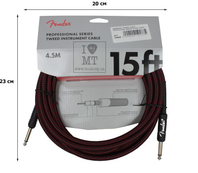 Купить FENDER CABLE PROFESSIONAL SERIES 15' RED TWEED Кабель инструментальный онлайн