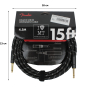 Кабель инструментальный FENDER CABLE DELUXE SERIES 15' BLACK TWEED