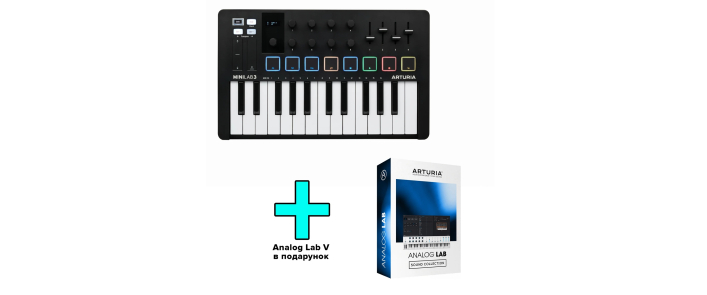 MIDI клавіатура Arturia MiniLab 3 Black Edition Analog Lab V