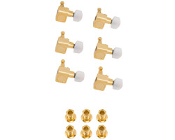 FENDER DELUXE CAST/SEALED GUITAR TUNING MACHINES WITH PEARL BUTTONS SET Колки для гитары