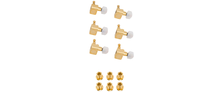Колки для гитары FENDER DELUXE CAST/SEALED GUITAR TUNING MACHINES WITH PEARL BUTTONS SET