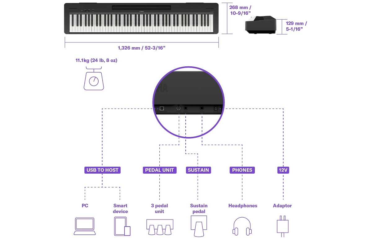 Цифрове піаніно YAMAHA P-145