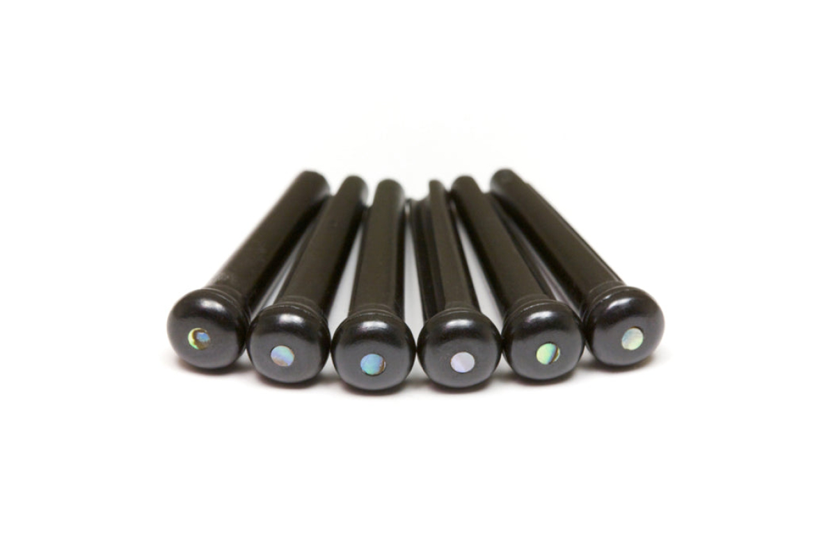 Набір кілочків GRAPH TECH PP-2182-00 TUSQ Bridge Pins Martin Style 2mm Black / Paua Dot (6 Pcs)