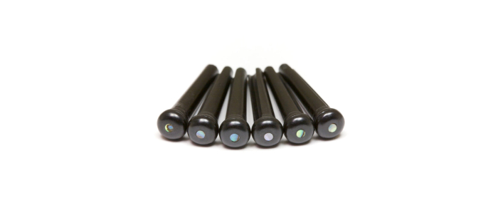 Набір кілочків GRAPH TECH PP-2182-00 TUSQ Bridge Pins Martin Style 2mm Black / Paua Dot (6 Pcs)