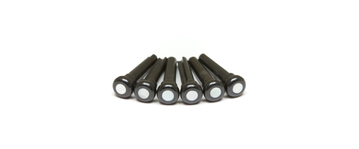 Набор колышков GRAPH TECH PP-2044-00 TUSQ Bridge Pins 4mm Black / Mother-of-Pearl (6 Pcs)