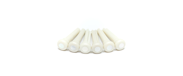 Набор колышков GRAPH TECH PP-1044-00 TUSQ Bridge Pins 4mm White / Mother-of-Pearl Dot (6 Pcs)