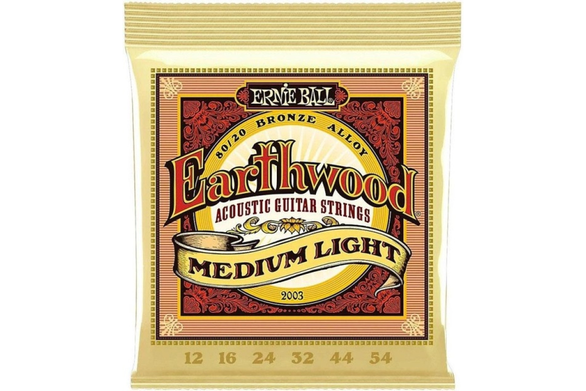 Струны для акустических гитар ERNIE BALL 2003 Earthwood Acoustic 80/20 Bronze Medium Light 12/54