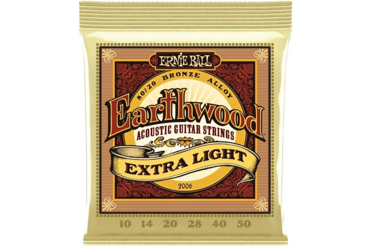 Струны для акустических гитар ERNIE BALL 2006 Earthwood Acoustic 80/20 Bronze Extra Light 10/50