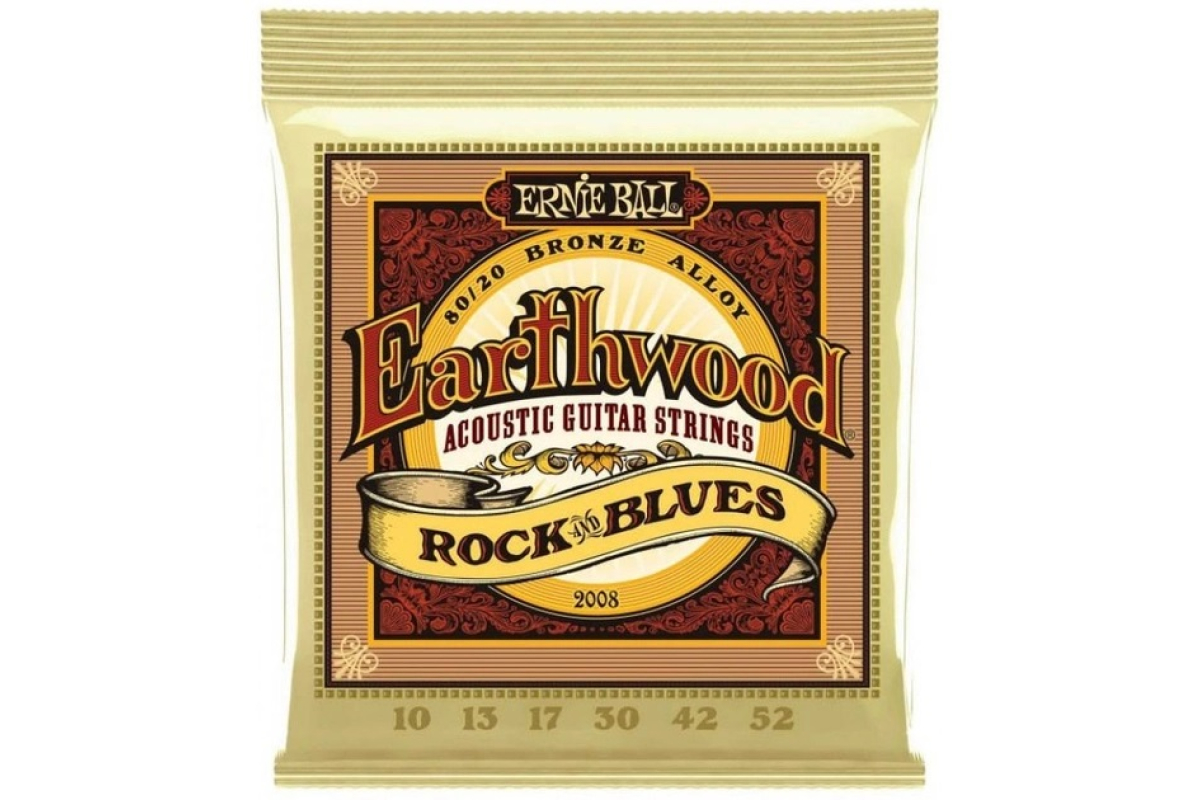 Струны для акустических гитар ERNIE BALL 2008 Earthwood Acoustic 80/20 Bronze Rock And Blues 10/52