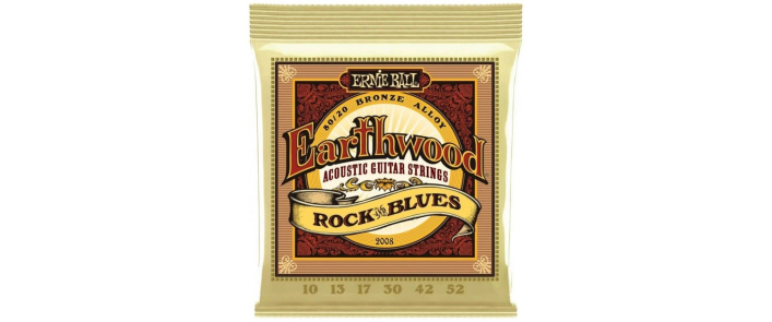 Струны для акустических гитар ERNIE BALL 2008 Earthwood Acoustic 80/20 Bronze Rock And Blues 10/52