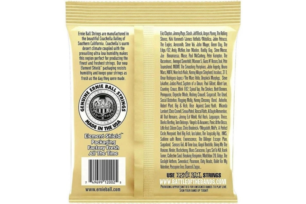 Струны для акустических гитар ERNIE BALL 2008 Earthwood Acoustic 80/20 Bronze Rock And Blues 10/52