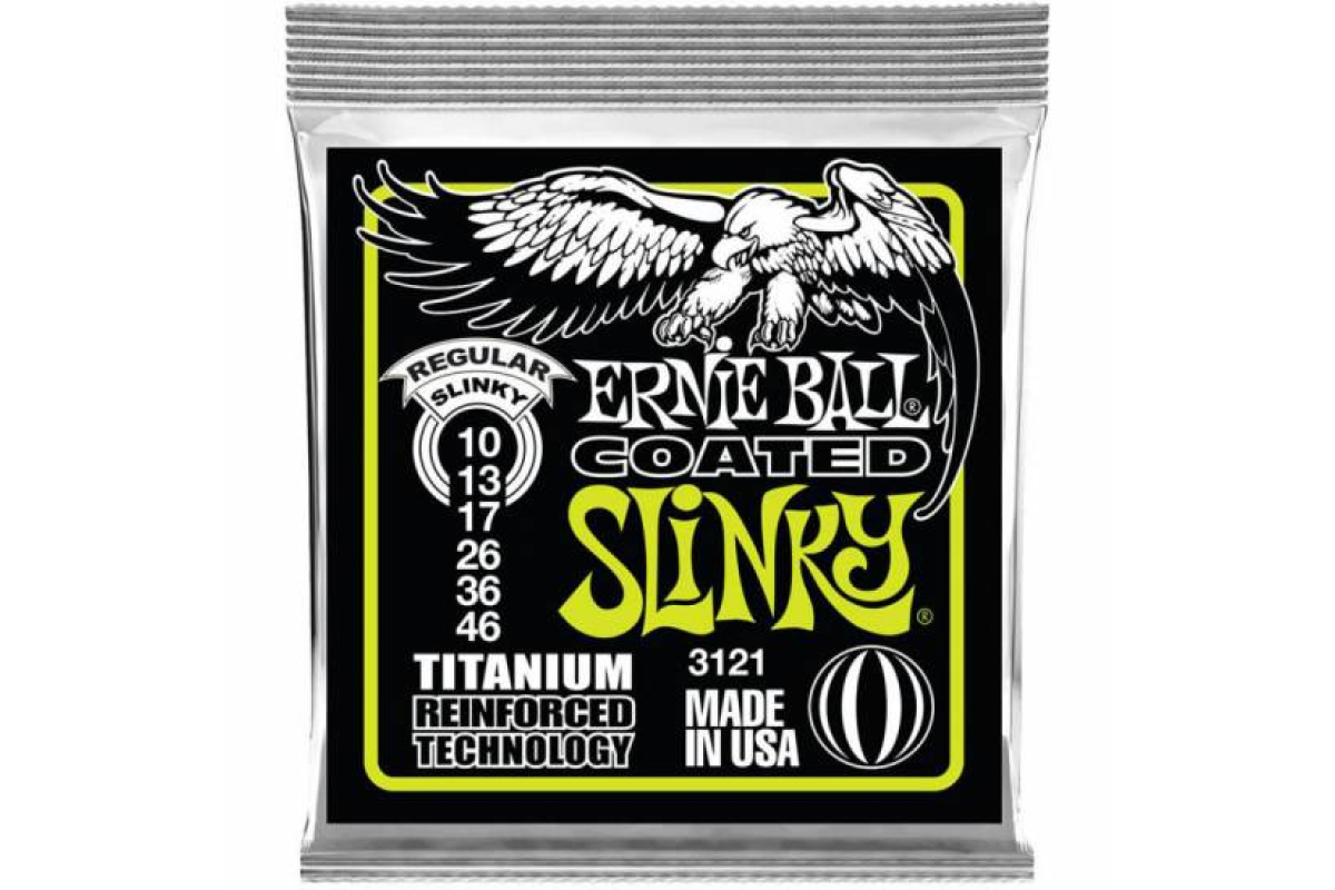 Струни для електрогітар ERNIE BALL 3121 Regular Slinky Titanium Coated Strings 10/46