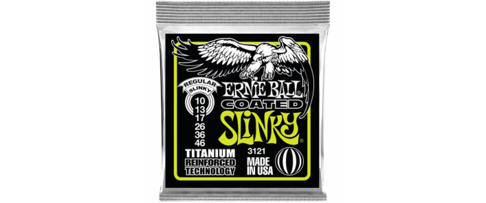 Струни для електрогітар ERNIE BALL 3121 Regular Slinky Titanium Coated Strings 10/46