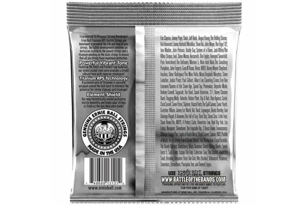 Струни для електрогітар ERNIE BALL 3121 Regular Slinky Titanium Coated Strings 10/46