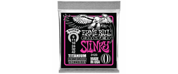 Струни для електрогітар ERNIE BALL 3123 Regular Slinky Titanium Coated Strings 9/42