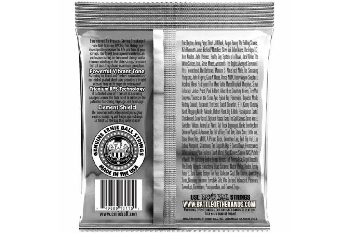 Струни для електрогітар ERNIE BALL 3123 Regular Slinky Titanium Coated Strings 9/42