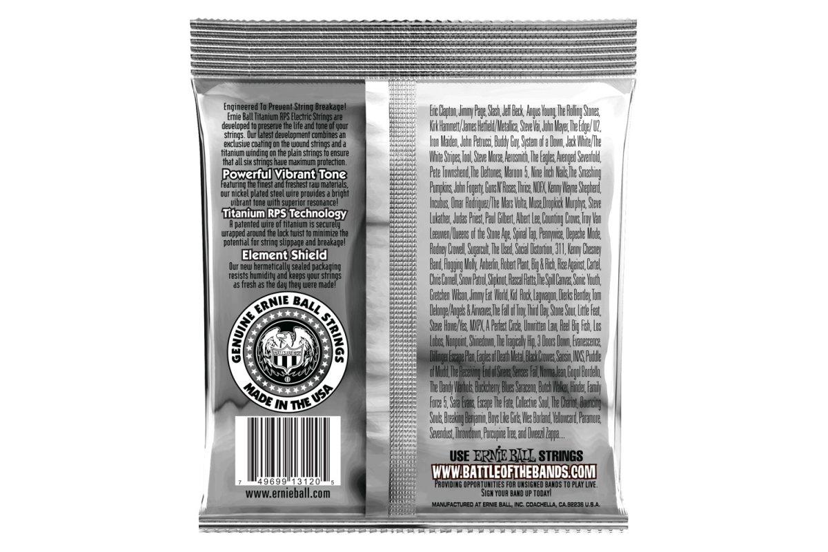 Струни для електрогітар ERNIE BALL 3120 Regular Slinky Titanium Coated Strings 11/48