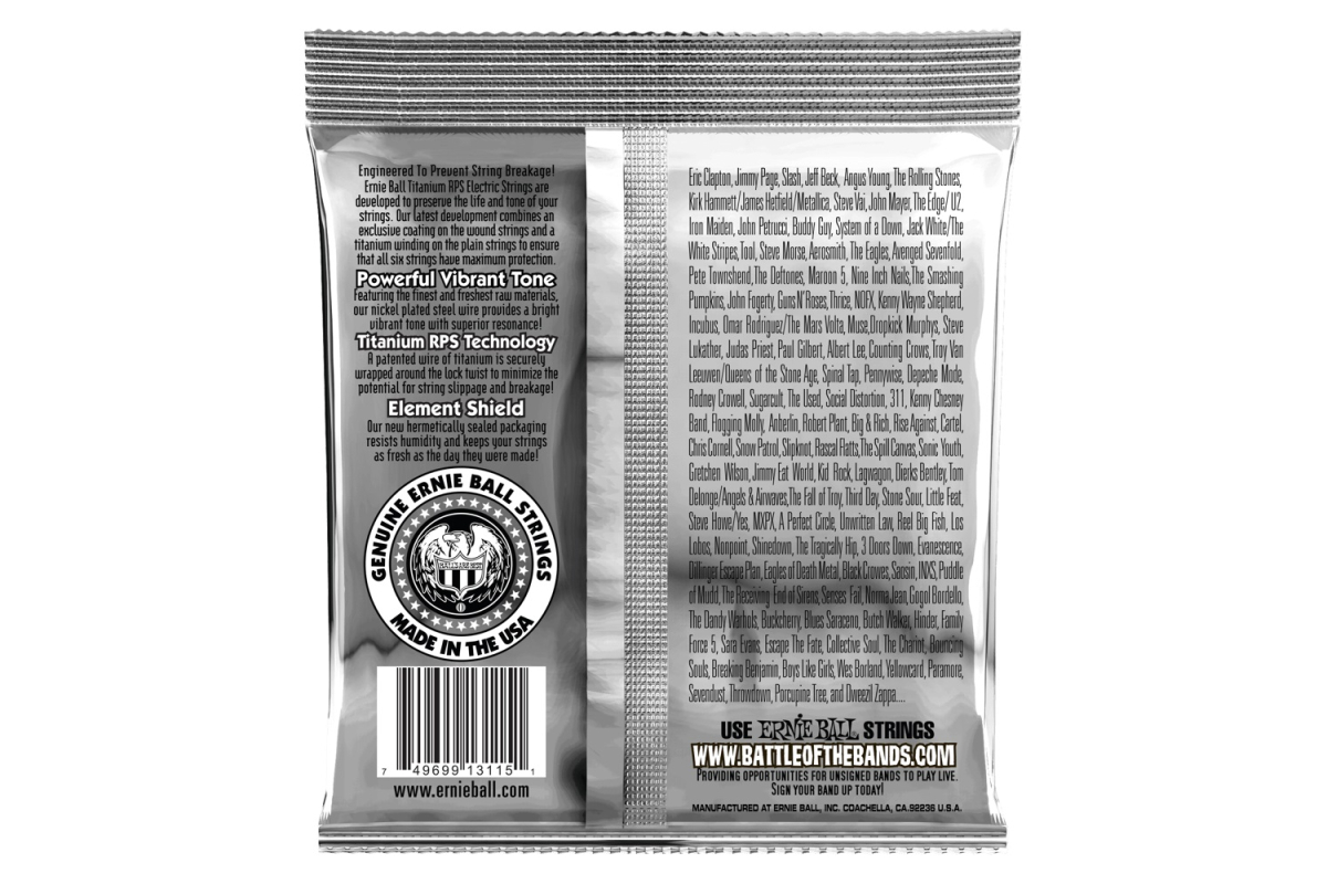 Струны для электрогитар ERNIE BALL 3115 Regular Slinky Titanium Coated Strings 10/52