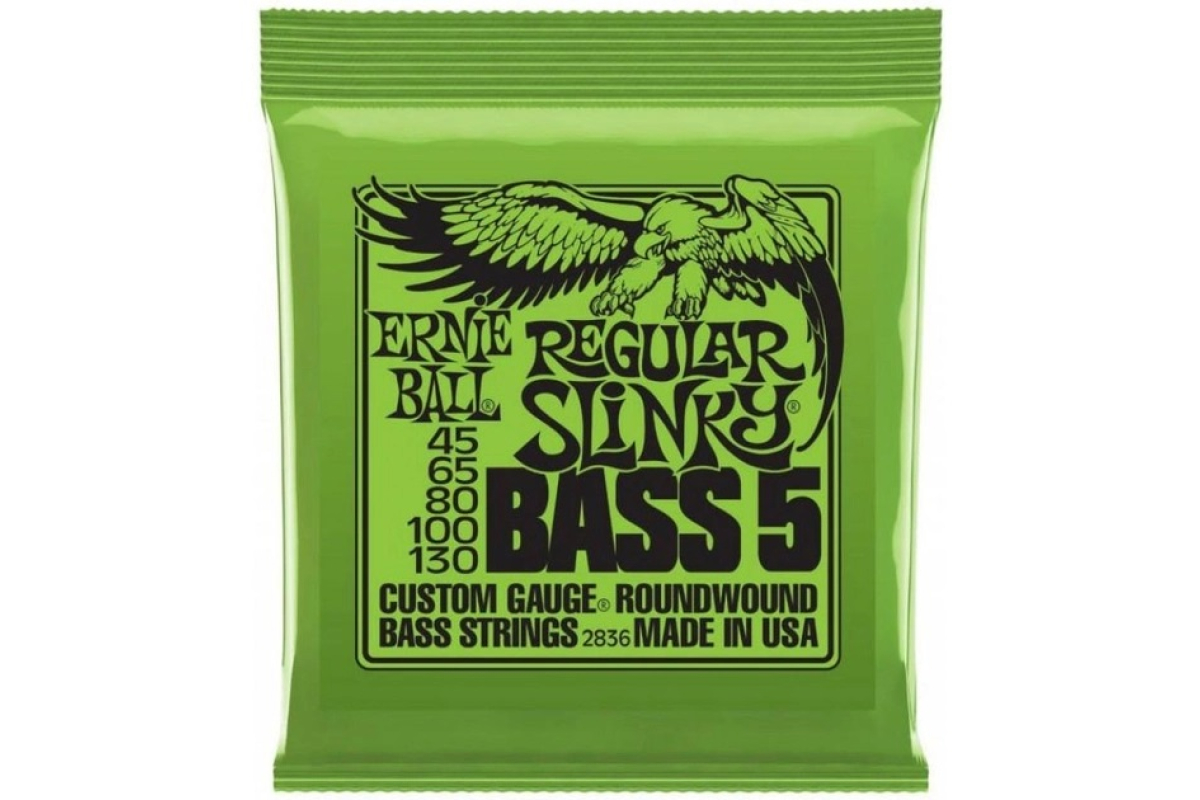 Струны для бас-гитар ERNIE BALL 2836 Regular Slinky Nickel Wound 5-String Bass 45/130