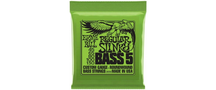 Струны для бас-гитар ERNIE BALL 2836 Regular Slinky Nickel Wound 5-String Bass 45/130