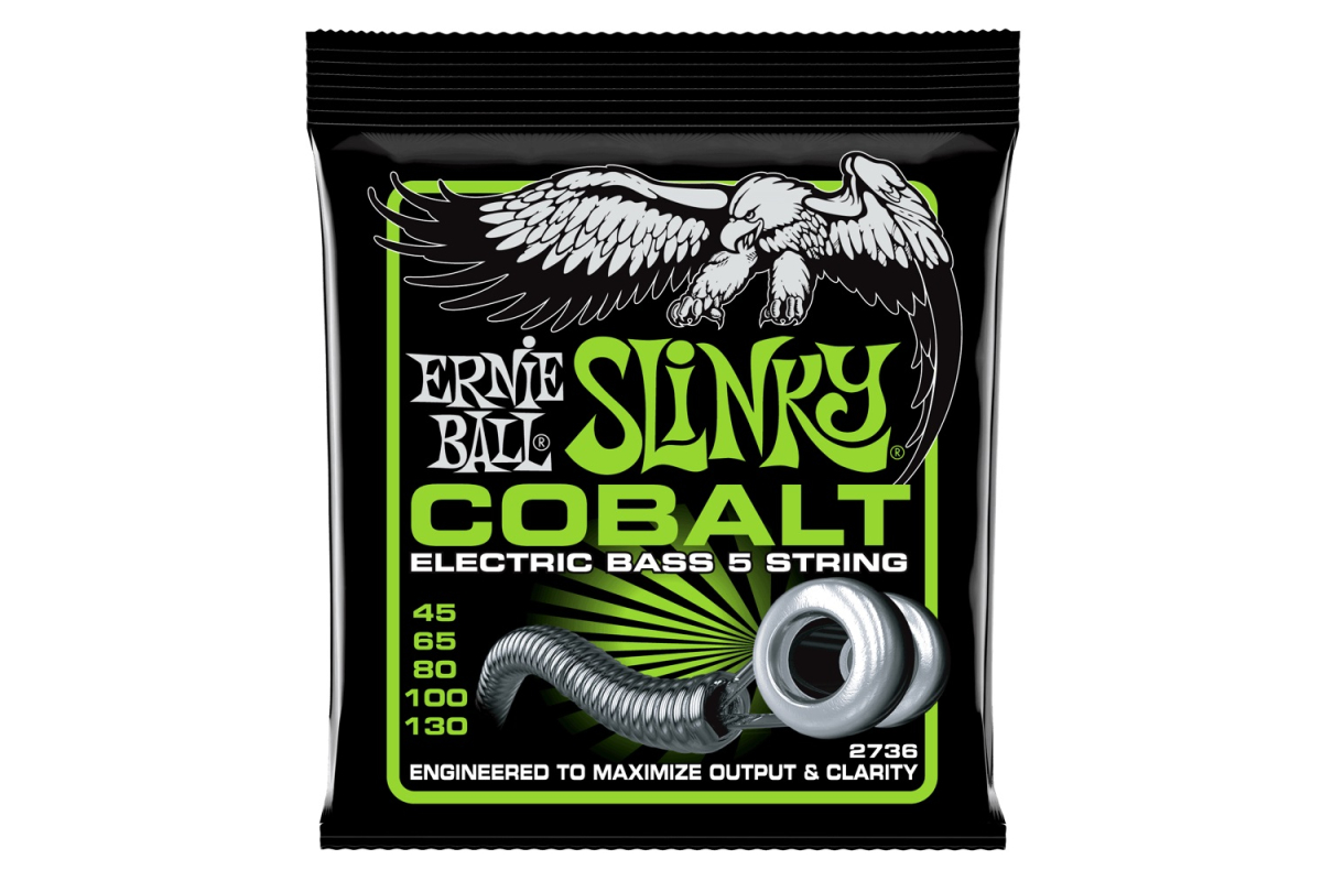 Струны для бас-гитар ERNIE BALL 2736 Cobalt Slinky 5-Strings Bass Strings 45/130