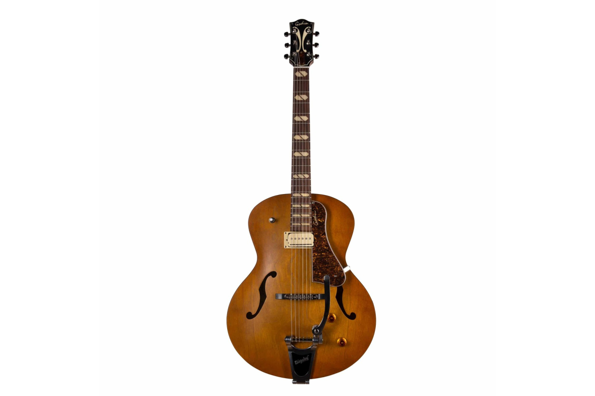Гітара напівакустична Godin 5th Avenue Jumbo P-Rail Harvest Gold