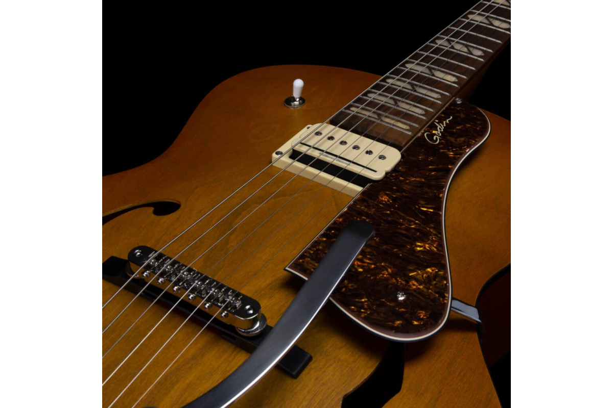 Гітара напівакустична Godin 5th Avenue Jumbo P-Rail Harvest Gold
