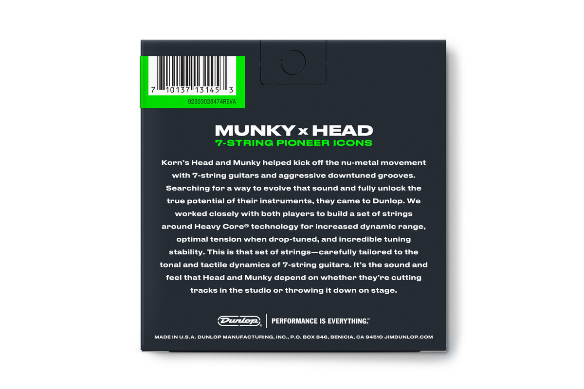 Струни для електрогітар DUNLOP KRHCN1065-7 Korn Heavy Core