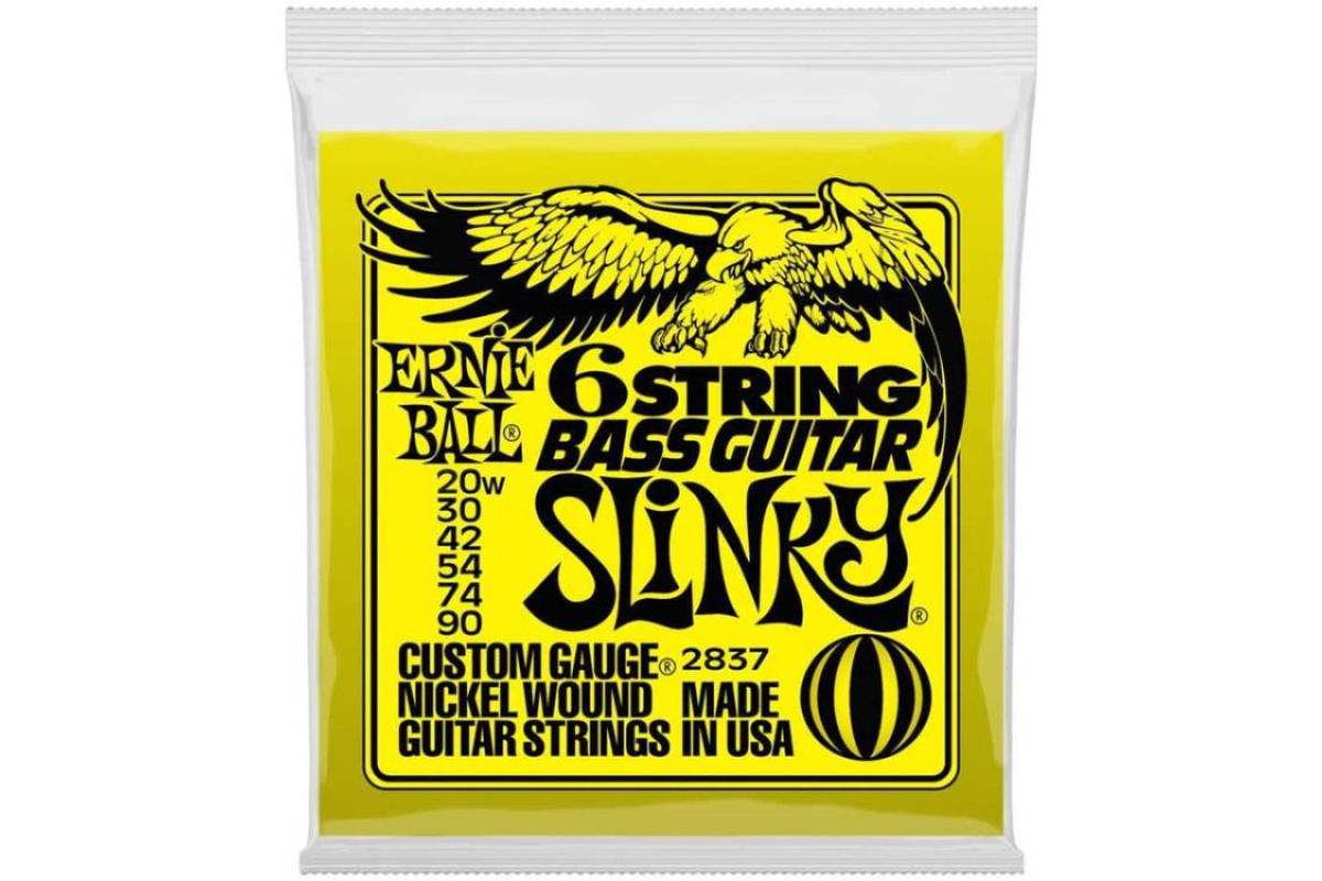 Струны для бас-гитар ERNIE BALL 2837 6 String Bass Guitar Slinky Nickel Wound 20w/90