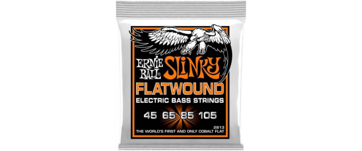 Струны для бас-гитар ERNIE BALL 2813 Hybrid Cobalt Slinky Flatwound Bass 4-Strings 45/105