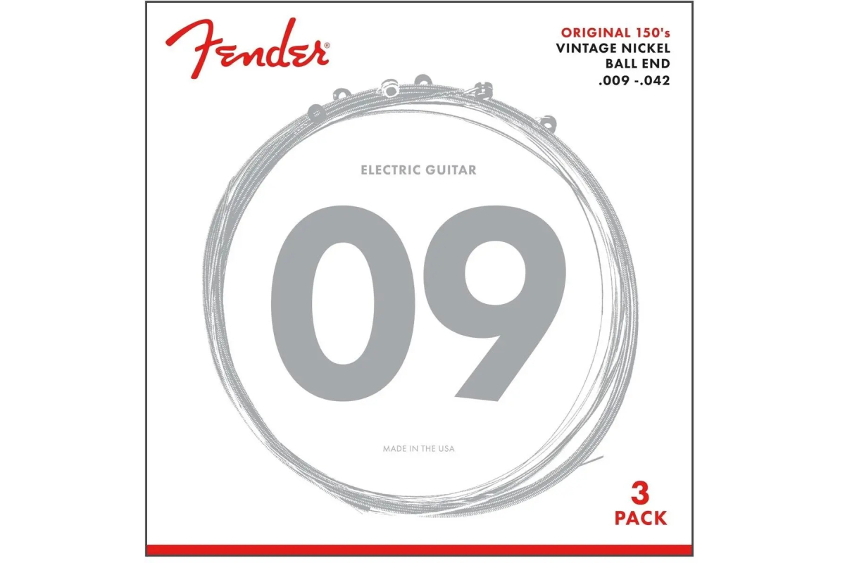 Струни для електрогітар FENDER ORIGINAL 150L 009-.042 PURE NICKEL STRINGS 3 PACK