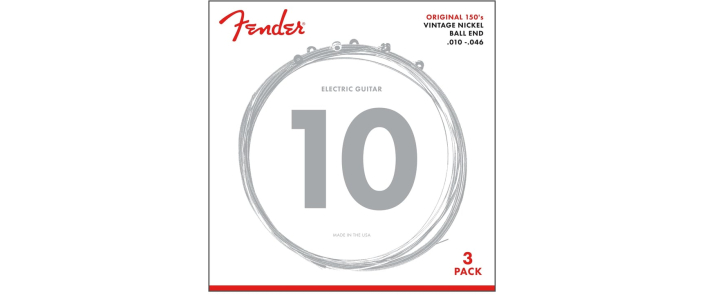 Струны для электрогитар FENDER ORIGINAL 150R 010-.046 PURE NICKEL STRINGS 3 PACK
