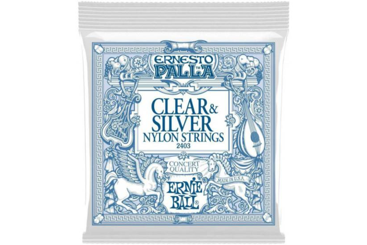 Струни для класичних гітар ERNIE BALL 2403 Ernesto Palla Nylon Clear Silver Classical Guitar Strings