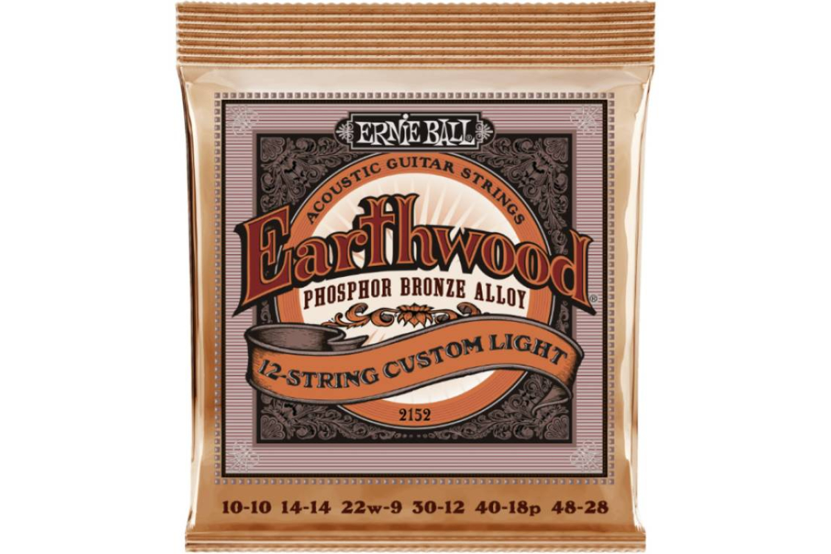 Струны для акустических гитар ERNIE BALL 2152 Earthwood Acoustic Phosphor Bronze 12-String Light 10/48