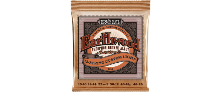 Струны для акустических гитар ERNIE BALL 2152 Earthwood Acoustic Phosphor Bronze 12-String Light 10/48