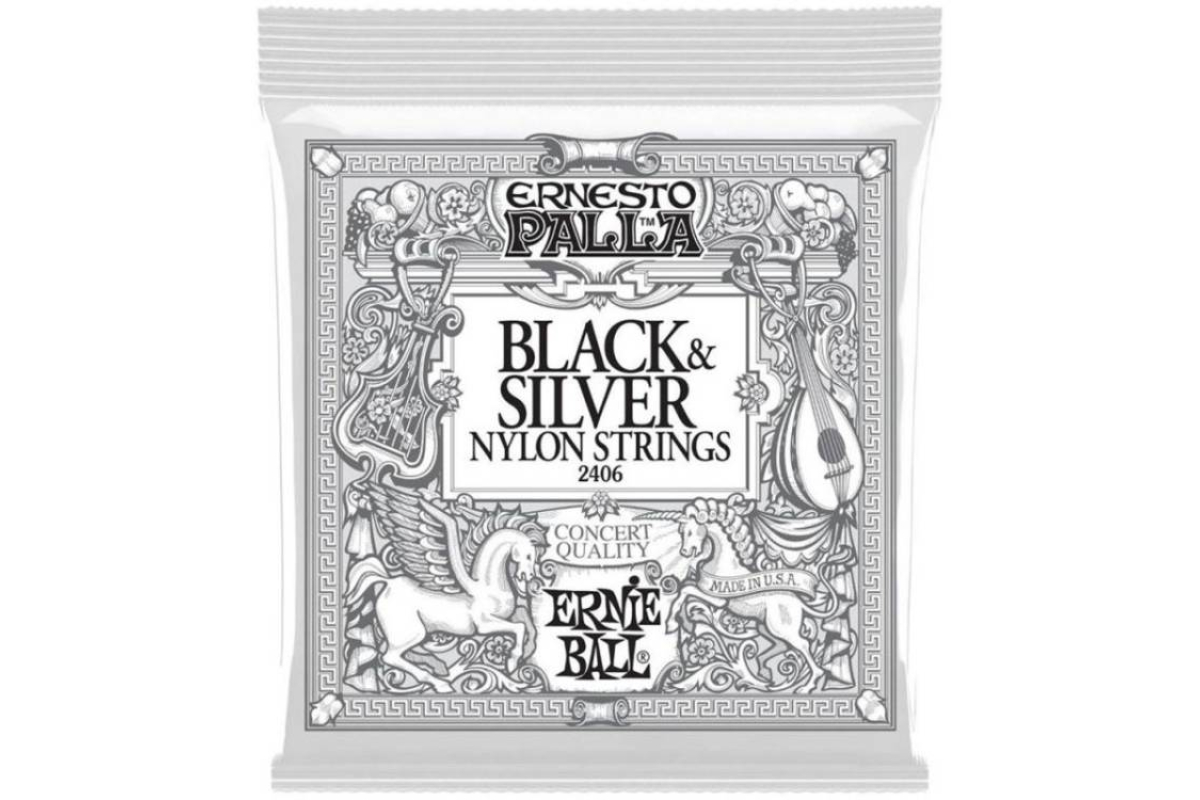 Струни для класичних гітар ERNIE BALL 2406 Ernesto Palla Nylon Black and Silver