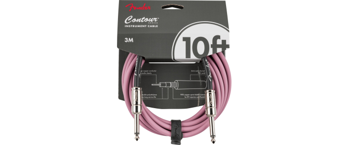 Кабель інструментальний FENDER CABLE CONTOUR SERIES 10' BURGUNDY MIST