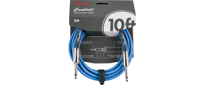 Кабель інструментальний FENDER CABLE CONTOUR SERIES 10' LAKE PLACID BLUE
