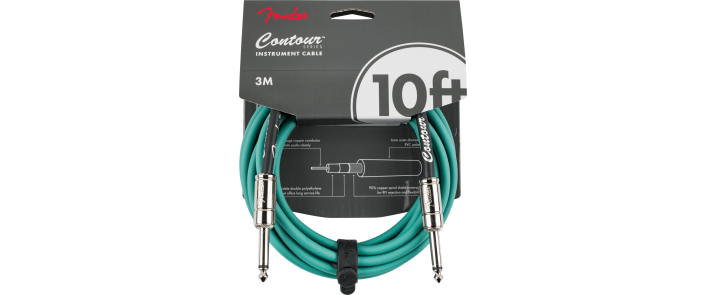 Кабель інструментальний FENDER CABLE CONTOUR SERIES 10' SHERWOOD GREEN