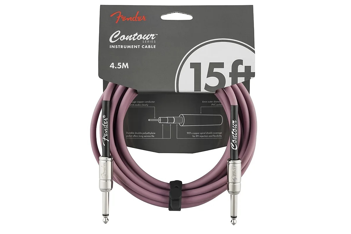 Кабель інструментальний FENDER CABLE CONTOUR SERIES 15' BURGUNDY MIST