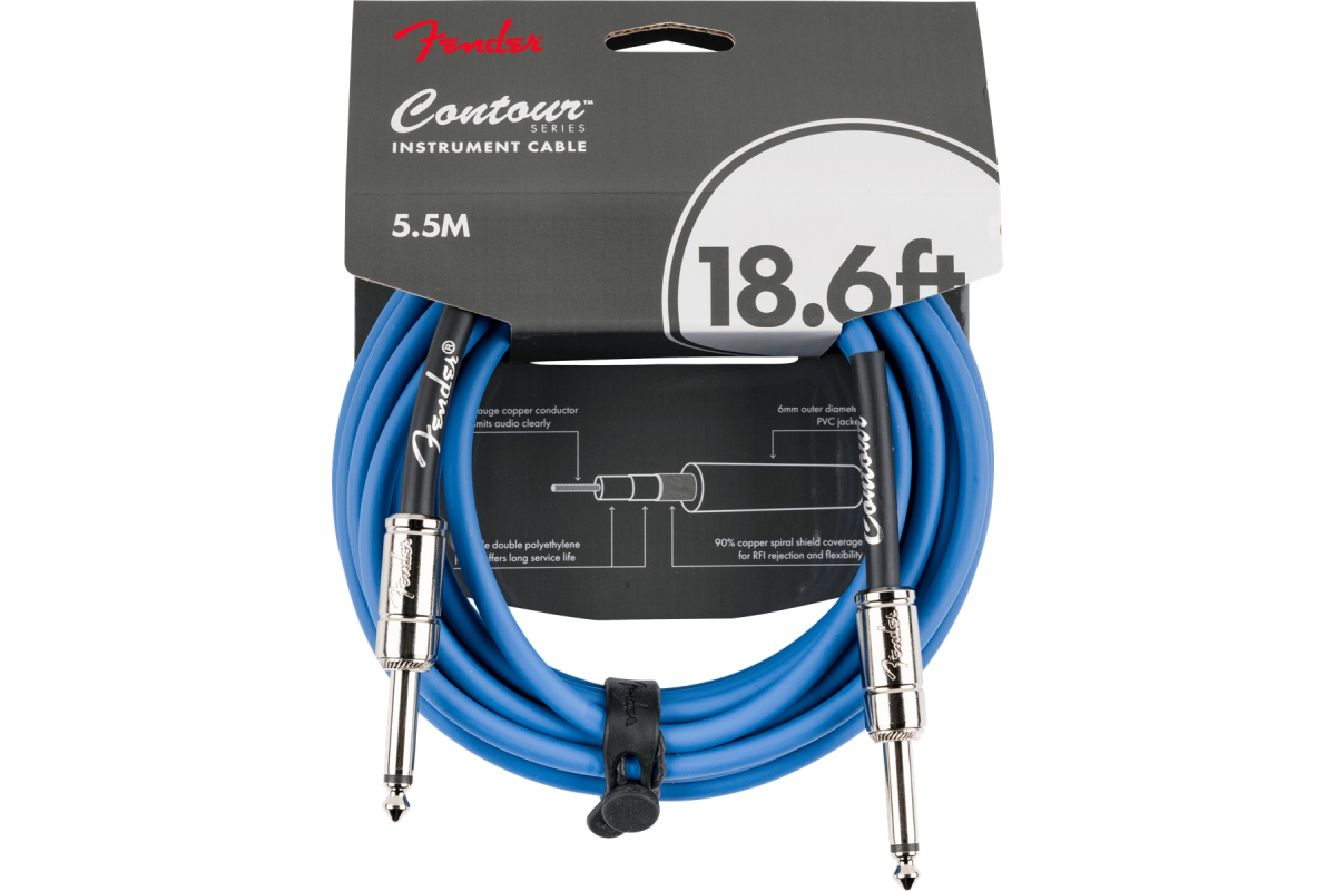 Кабель інструментальний FENDER CABLE CONTOUR SERIES 18.6' LAKE PLACID BLUE
