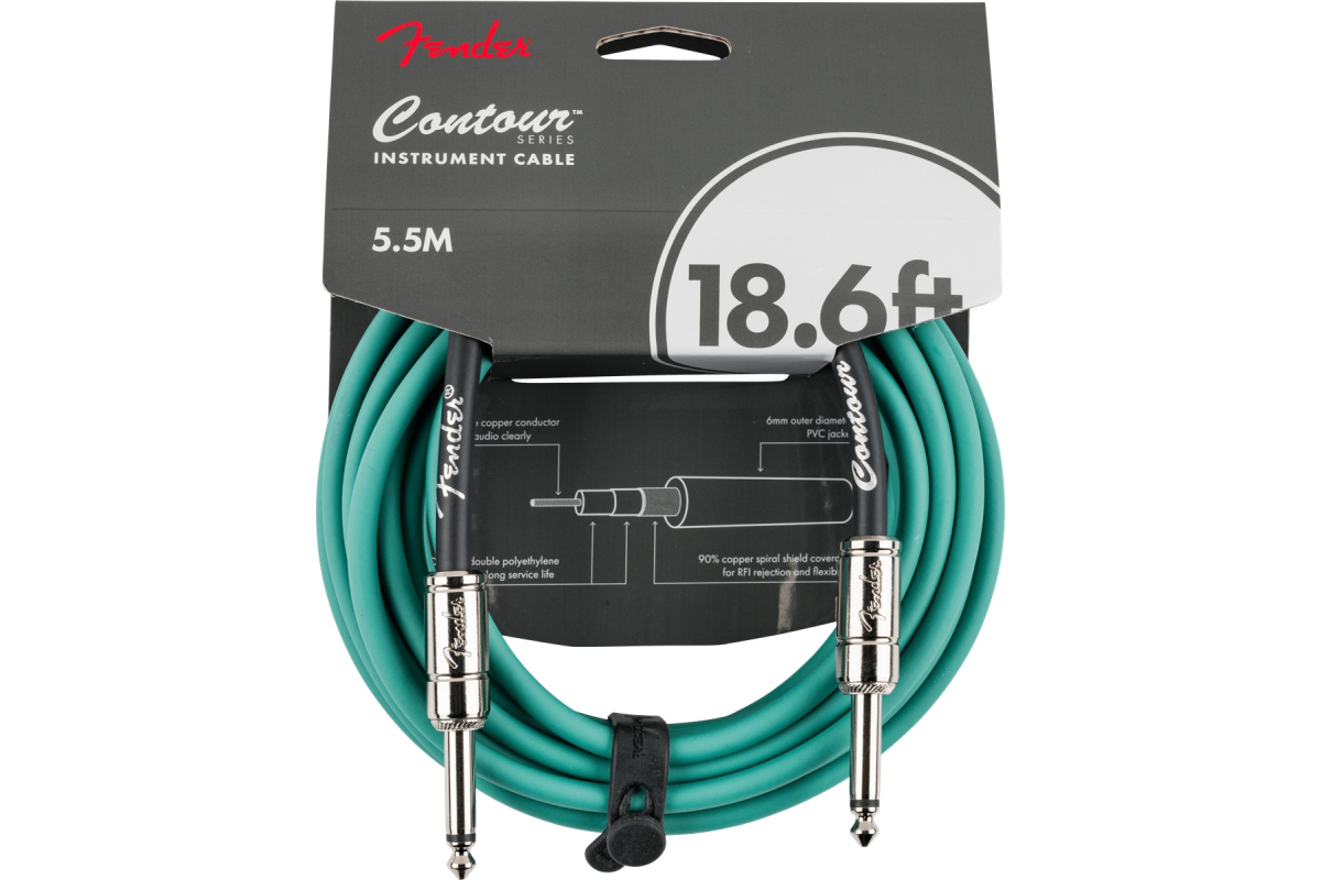 Кабель инструментальный FENDER CABLE CONTOUR SERIES 18.6' SHERWOOD GREEN