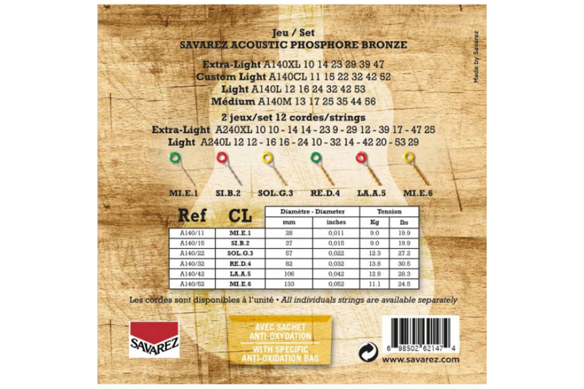 Струны для акустических гитар SAVAREZ A140CL