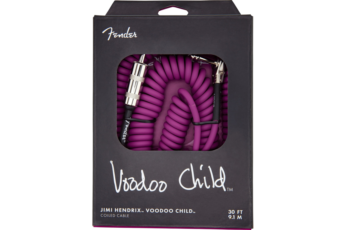 Кабель инструментальный FENDER CABLES JIMI HENDRIX VOODOO CHILD 30' COIL PURPLE