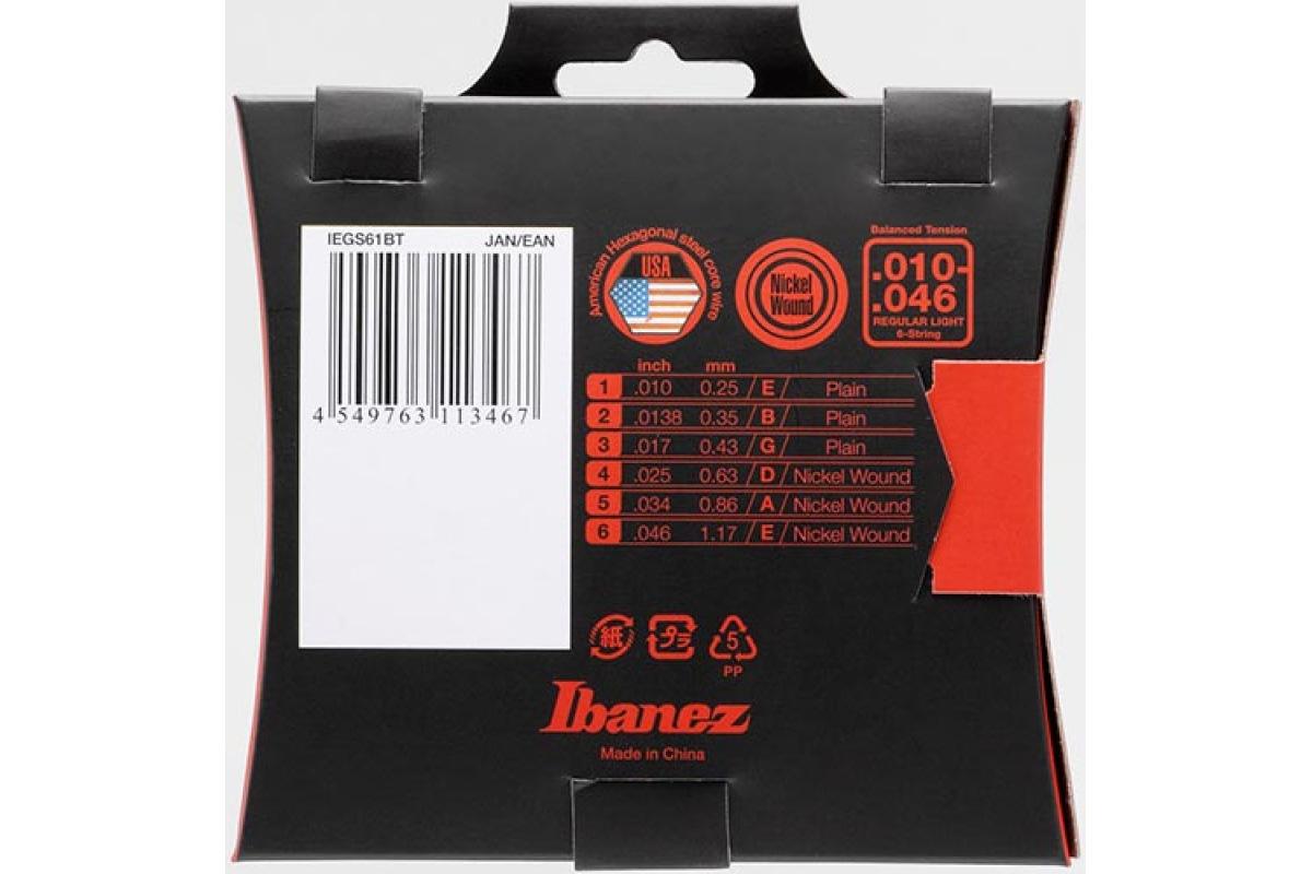 Струни для електрогітар IBANEZ IEGS61BT ELECTRIC GUITARS STRING 10-46