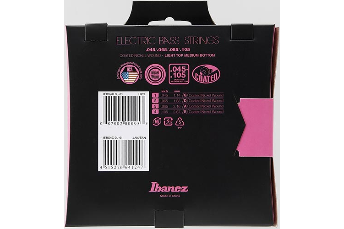 Струни для бас-гітар IBANEZ IEBS4C BASS GUITAR STRING 45-105