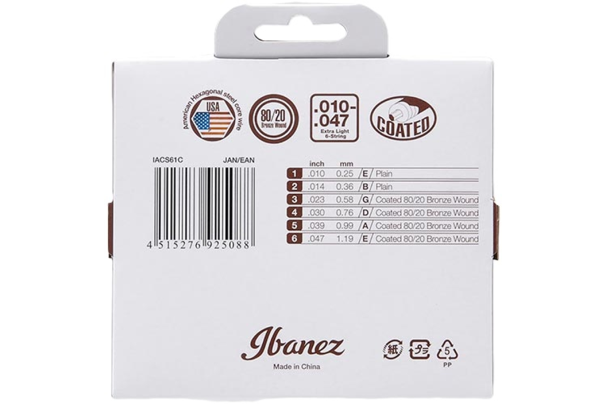 Струни для акустичних гітар IBANEZ IACS61C ACOUSTIC GUITAR STRING 10-47