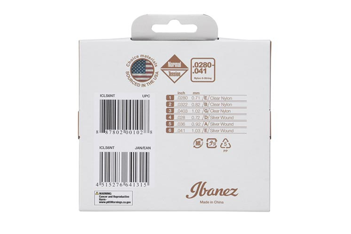 Струни для класичних гітар IBANEZ ICLS6NT CLASSIC GUITAR STRING 28-41