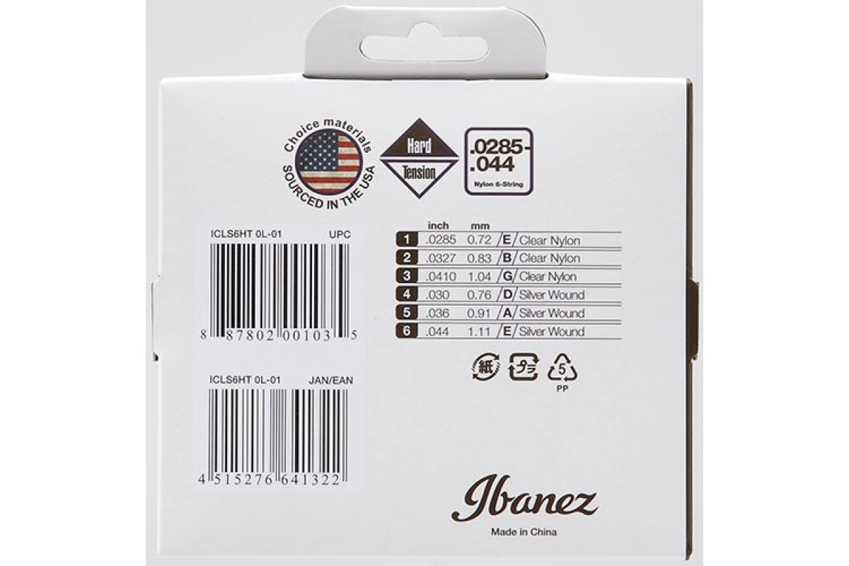Струни для класичних гітар IBANEZ ICLS6HT CLASSIC GUITAR STRING 28,5-44